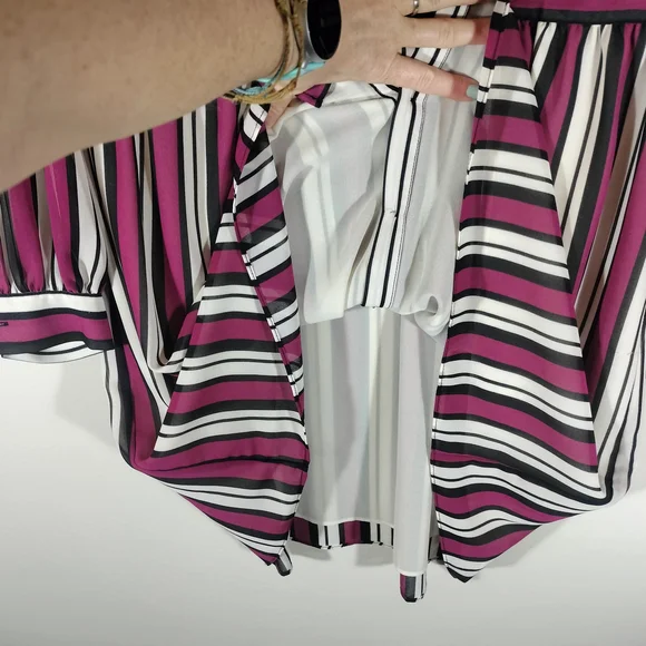 Michael Kors Multi Stripe Pintuck Shirt Dress Size: Large (12-14) - Picture 4 of 6